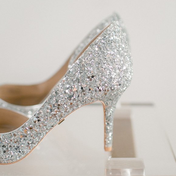 Badgley Mischka Women's Daisy Silver Glitter Heels 6.5 Women's New in Box - Picture 6 of 14